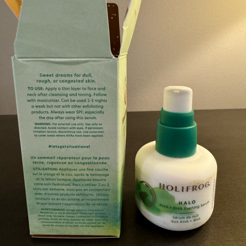HoliFrog Halo AHA BHA Evening Serum 1 oz 30 ml Full Size NIB EXP 9/27 - Picture 4 of 5